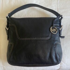 Michael Kors Black Pebbled Leather Shoulder Bag